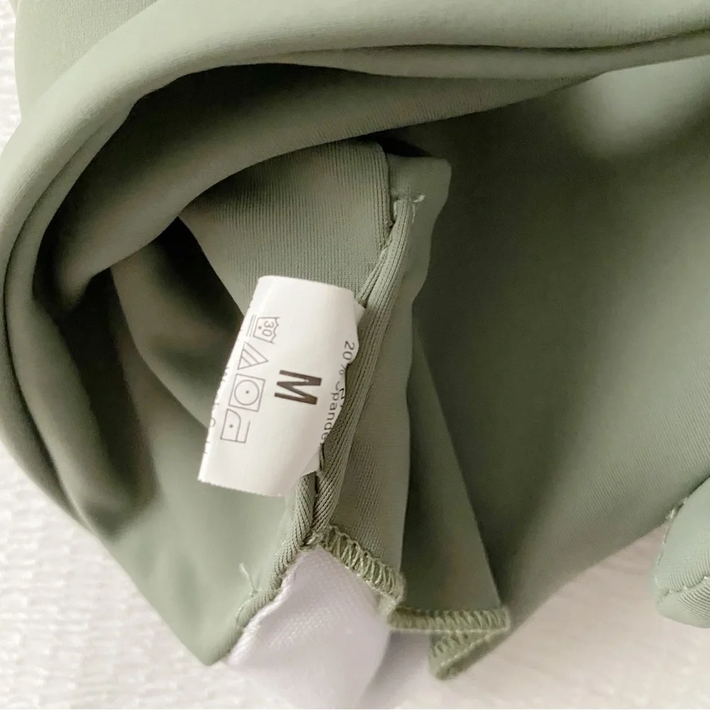 Knotted Bottom Green Bikini Top